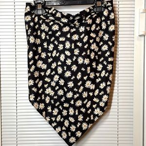 Shein - Scarf Top - Black with Yellow and White Flowers